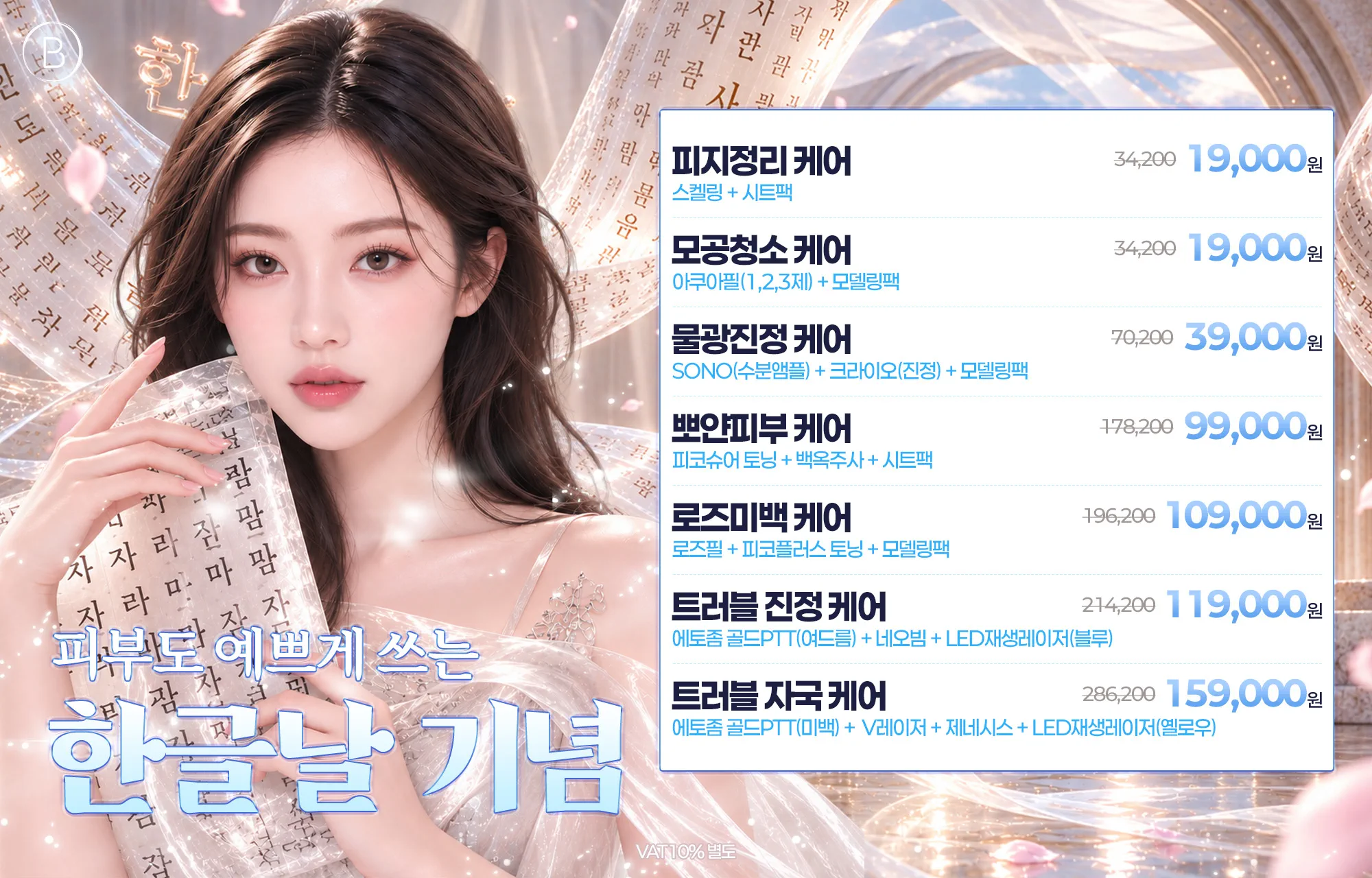 한글날 기념 ! 피부관리 EVENT💙